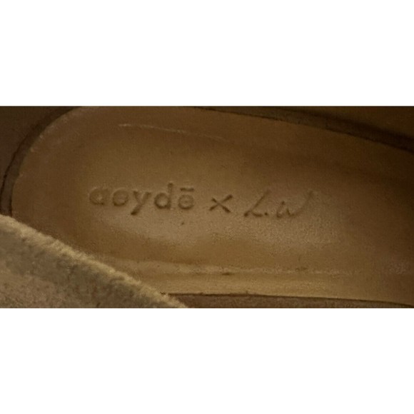 AEYDE Tan Suede Peep Toe Pumps Round Heeled Shoes Womens Size 36 (6 US) - Picture 7 of 8